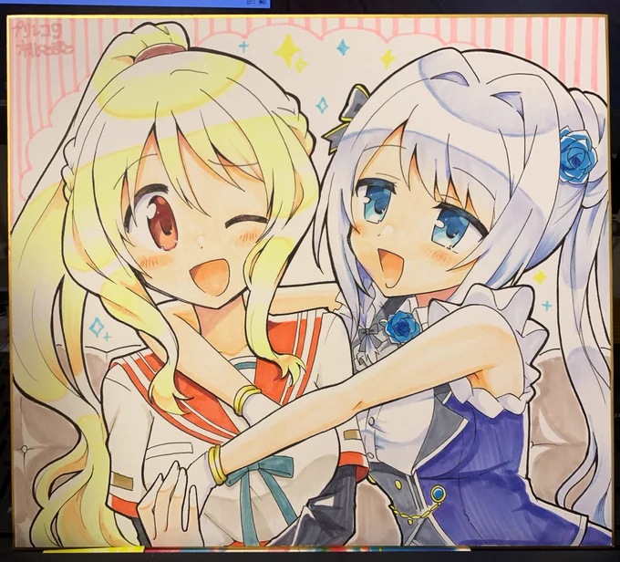 今後の色紙はこちらのツリーにアップしていきますももみたは大サイズで頒布、メイドなぎたんは中サイズでアフターに出します 