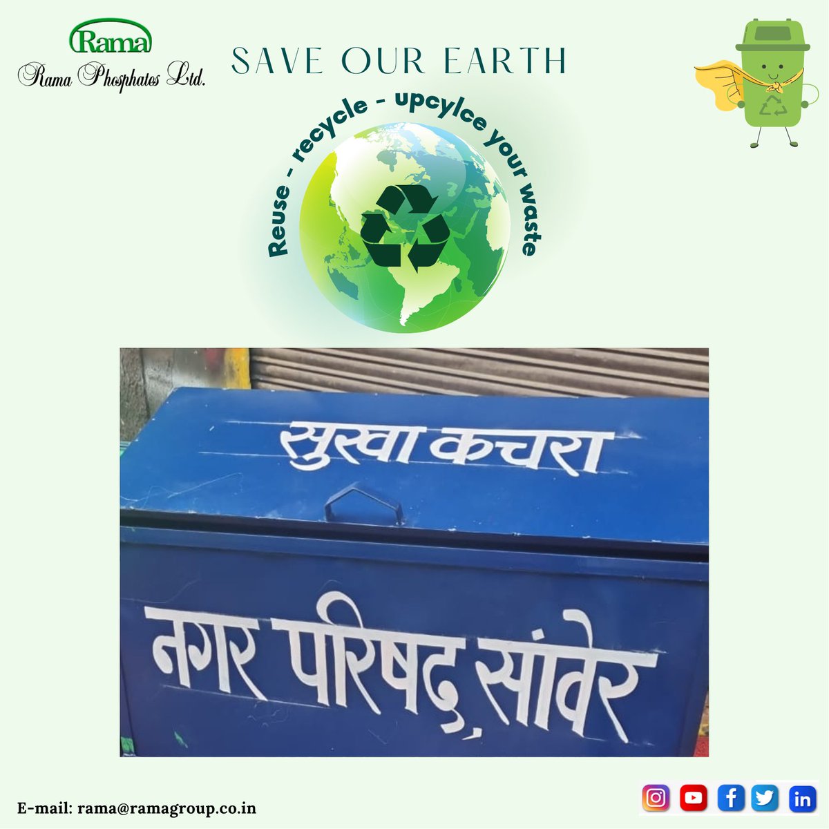 RamaPhosphates's tweet photo. Rama Phosphates Ltd has always been responsible for taking care of our environment. On this note, we provided dry &amp; wet waste dustbin cycles to the city council, Sanwer, District. Indore.

#ramaphosphateslimited #environment #environmentalcare #people #help #drywaste #wetwaste https://t.co/oB999Atz1F
