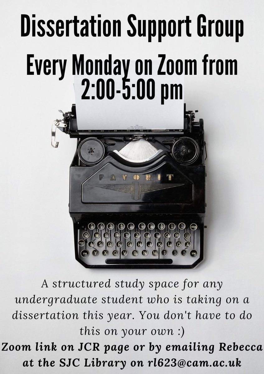 The first session is today at 2pm! Link on JCR page :)