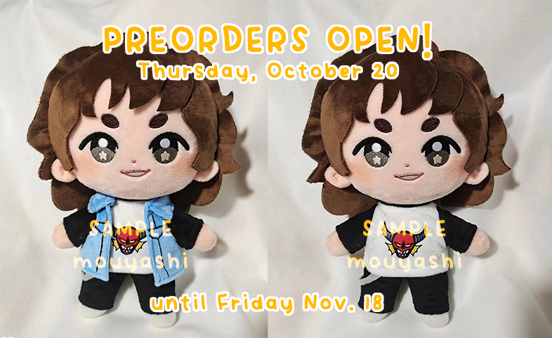 mouyashi's tweet photo. Preorders open 10/20 @ 6PM PST ✨
I will also give away 1 doll to a follower, just RT this post!

Please read the product description before purchasing. 🙏 https://t.co/RhIgNLh9EY