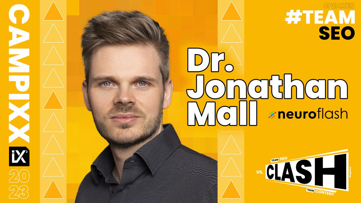 marcojanck's tweet photo. Am 15./16. Juni 2023 geht die CAMPIXX in eine neue Phase.
🤘 SEO trifft auf Content Marketing
🤘 Content Marketing trifft auf SEO
Wir nennen das "The Clash" und freuen uns, dass der "Brain" hinter Neuroflash Dr. Jonathan Mall tiefe Einblicke geben wird.
#TeamSeo #CAMPIXX https://t.co/rkiYuS4WGE