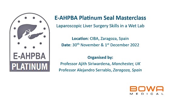 EAHPBA's tweet photo. Still a few places left for the
📣LIVING ANIMAL #LAPLIVER MASTERCLASS
Zaragoza Spain
30 Nov-1 Dec 22
🏅E-AHPBA PLATINUM SEAL
#Laparoscopic #hepatectomy principles & practice
✴️HANDS-ON, porcine lab
✴️#Transection, ultrasound and more
Info / REGISTER
⬇️
https://t.co/bpeuiq91rL https://t.co/9n7JLOTxbs