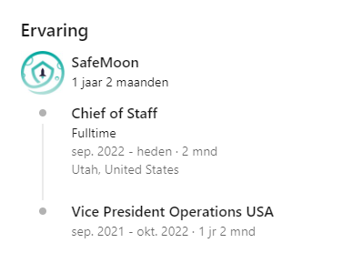 IcePickWillySFM's tweet photo. Joshua Chilcutt is now Chief of Staff instead of Vice President Operations USA. #SAFEMOON https://t.co/pshXM7ILht