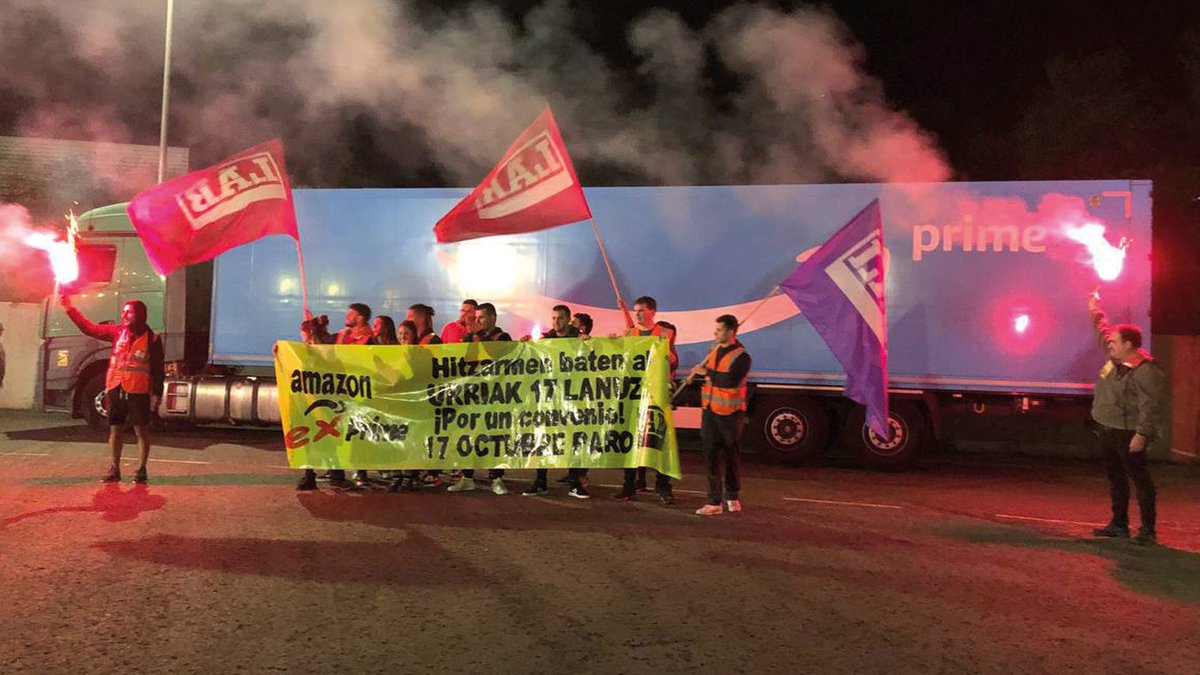 LABbilbo's tweet image. Today, We have made our first strike at #Amazon at the Trapaga plant, in the Basque Country, to get a fair agreement for workers. We have stopped production.

Together we can!