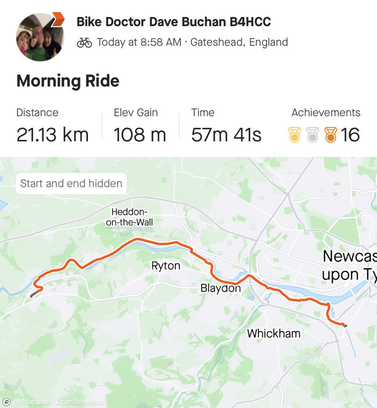 BikeDoctorDave's tweet photo. #commutte @bike4healthorg #morepeopleonbikes another amazing day 😁🚲👍and a perfect start #HappyMonday https://t.co/t1pMn2bMAh