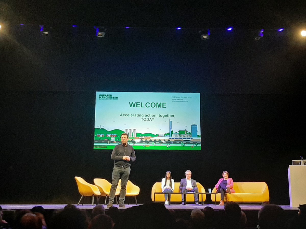 🗣 @MayorOfGM Andy Burnham opened #GMGreenSummit2022 stating “We know where we’re going and what we’re trying to do but we need to challenge ourselves to get where we need to be. We want to not only create a greener Greater Manchester but a fairer Greater Manchester” #BeeNetZero