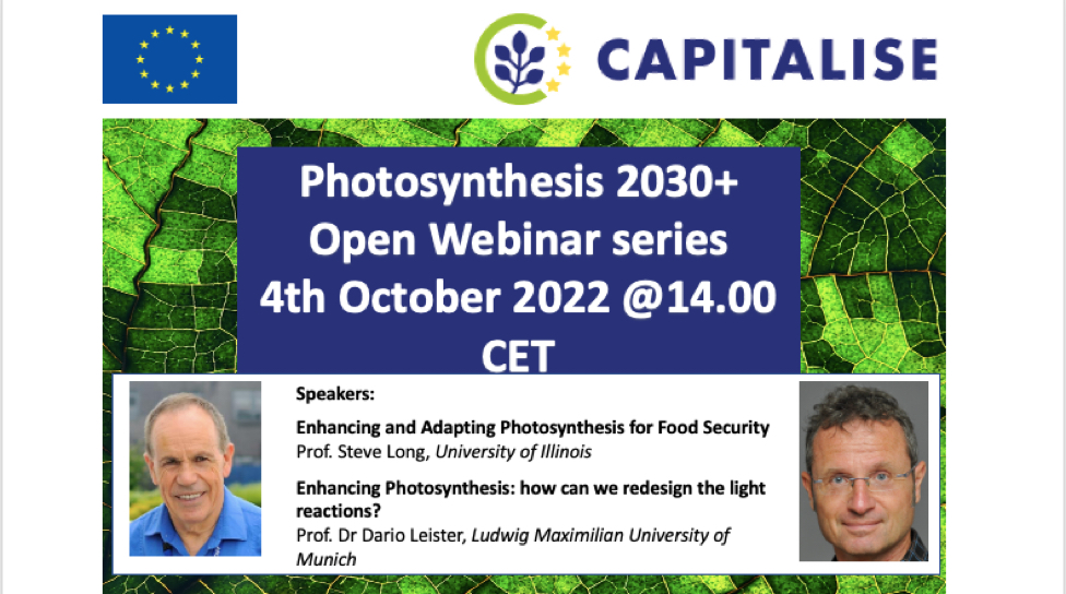 The October Photosynthesis webinar is now available to view online with Prof. Steve Long and the full version of Prof. Dario Leisters talk capitalise.eu/past-webinars/