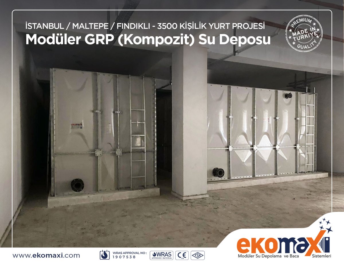 Ekomaxi1's tweet photo. #temizsu #cleanwater #watertanks #grpsudeposu #kompozit #sudeposu #sutankı #kompozitsudeposu #watertank #panelwatertank #millisanayi #yerliüretim #grpwatertank #paneltank #save_water_save_life #içmesuyu #modülersudeposu #waterstorage https://t.co/H8sPMpBfZr