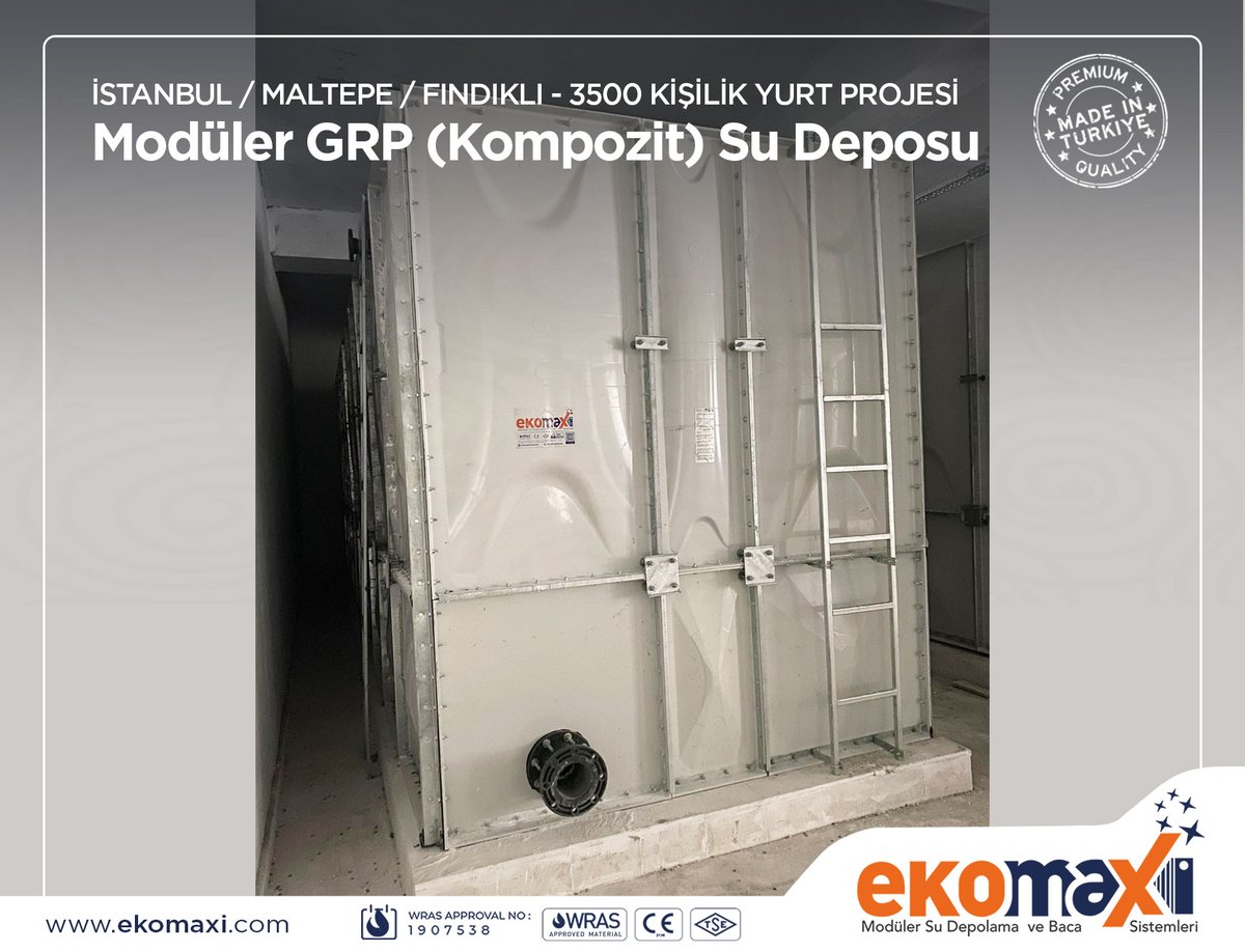 Ekomaxi1's tweet photo. #temizsu #cleanwater #watertanks #grpsudeposu #kompozit #sudeposu #sutankı #kompozitsudeposu #watertank #panelwatertank #millisanayi #yerliüretim #grpwatertank #paneltank #save_water_save_life #içmesuyu #modülersudeposu #waterstorage https://t.co/H8sPMpBfZr