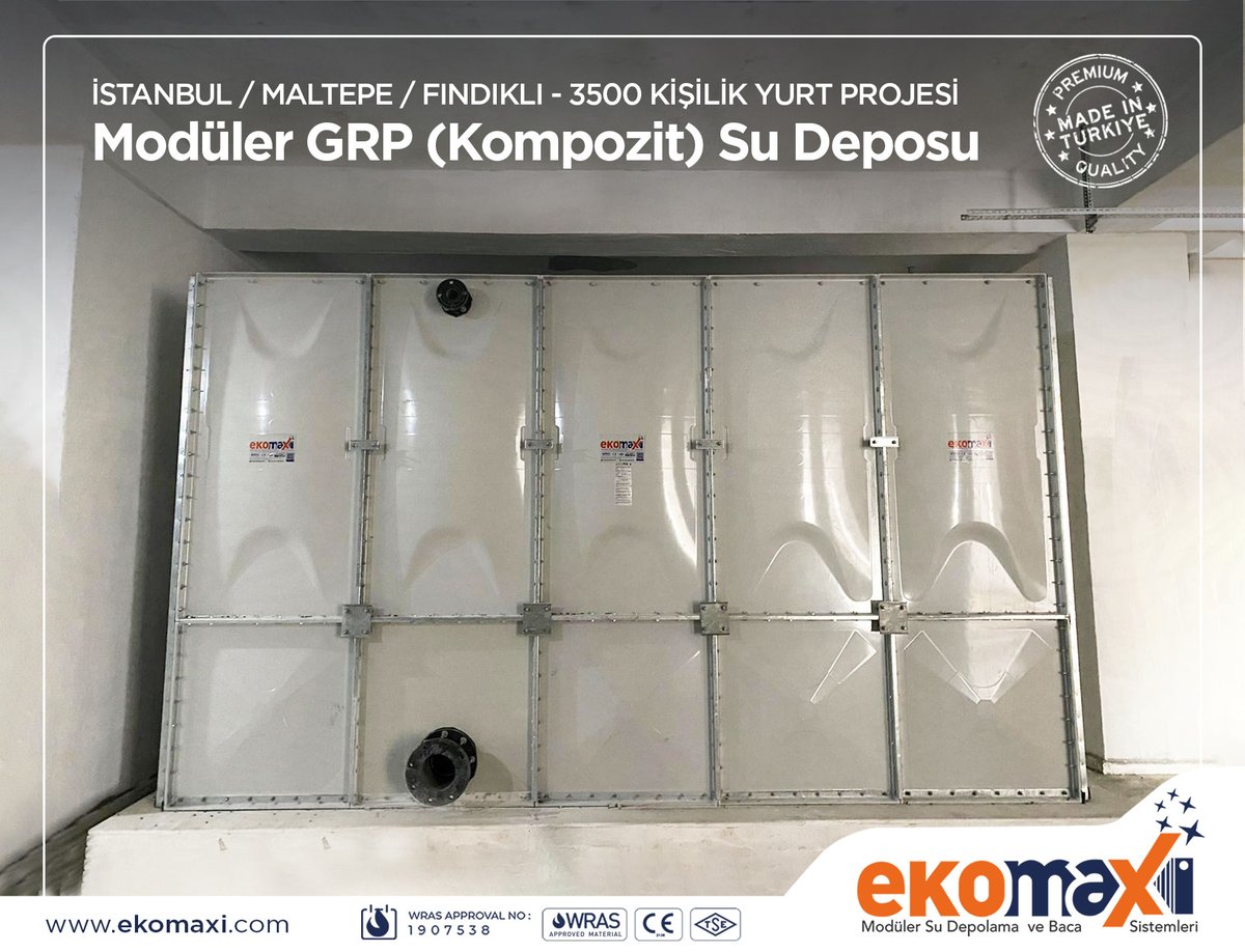 Ekomaxi1's tweet photo. #temizsu #cleanwater #watertanks #grpsudeposu #kompozit #sudeposu #sutankı #kompozitsudeposu #watertank #panelwatertank #millisanayi #yerliüretim #grpwatertank #paneltank #save_water_save_life #içmesuyu #modülersudeposu #waterstorage https://t.co/H8sPMpBfZr