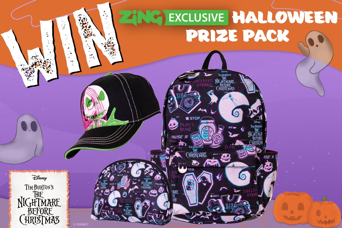 ZingPopCulture's tweet photo. This is Halloween! Everybody make a scene as we're giving away two Zing Exclusive #NightmareBeforeChristmas prize packs! 🎃

To #WIN be sure to follow our page and Like &amp; RT this post! Good luck! 👻

T&amp;Cs: https://t.co/tnZjjz4tH5 https://t.co/xY293SJCpB