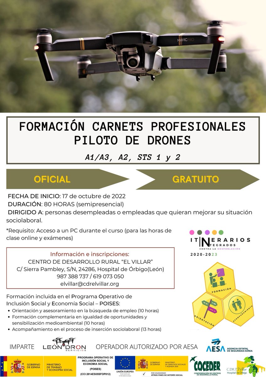 DronServicios's tweet photo. Iniciamos el Curso de Pilotos en el CDR el VILLAR en Hospital e Orbigo.
https://t.co/zXS6iekU1t
https://t.co/0kRTCMxkOb
#leondron #racingleondron #pilotodedrones #uaventerprise #dronesnoticias https://t.co/rzXwO0nRRj