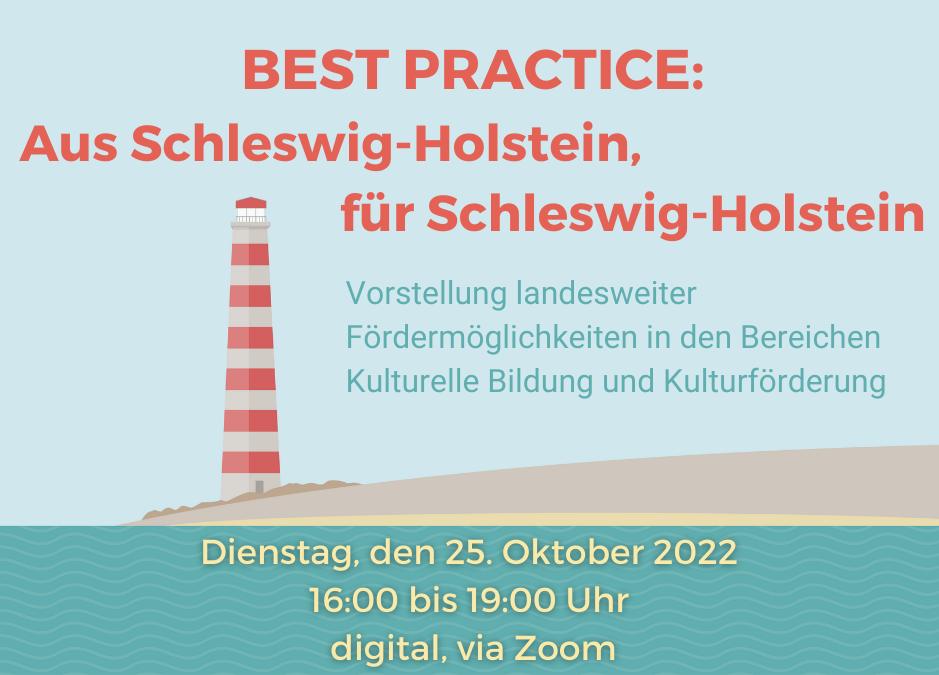 Wir wollen, dass das Thema Kulturförderung für alle zugänglich ist!
Aus diesem Grund haben wir uns entschieden, unsere Veranstaltung ins Digitale zu verlegen. Bis zum 24. Oktober, 12 Uhr könnt Ihr Euch unter koenig@lkj-sh.de anmelden. Weitere Infos unter kulturmachtstark-sh.de/servicestelle-…