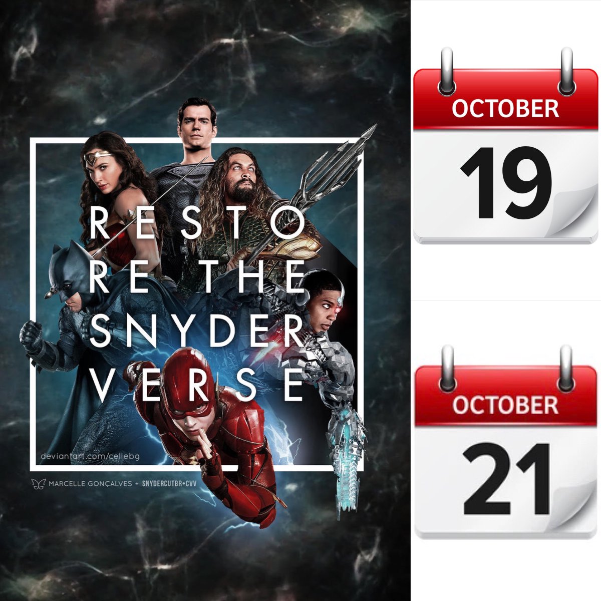 Crusader_G5's tweet photo. 🚨1DAY TO GO🚨
It's going to be a busy few days!
So Buckle up!
Let's get what we deserve!
October 19 & October 21 🔥
We Trend WORLD WIDE
#RestoreTheSnyderVerse @wbd
(Please use the correct hashtag 🙏) https://t.co/JsTGG0nMR7