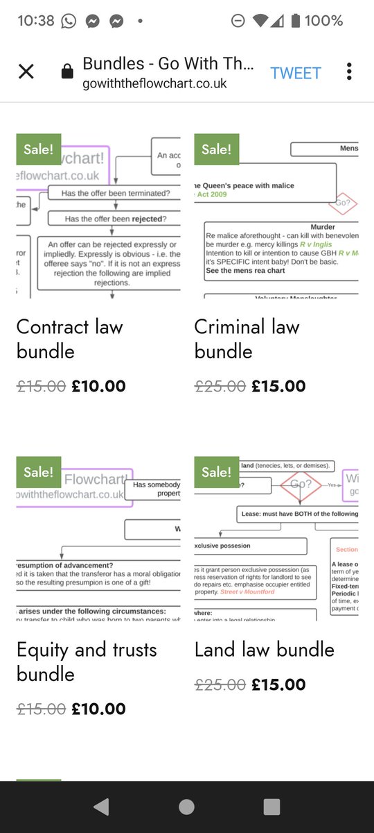 If you're studying law and are looking for a little help with your revision, check out my friend <a href="/AliceSandersLaw/">Alice Sanders</a>'s flowcharts.

gowiththeflowchart.co.uk/product-catego…
