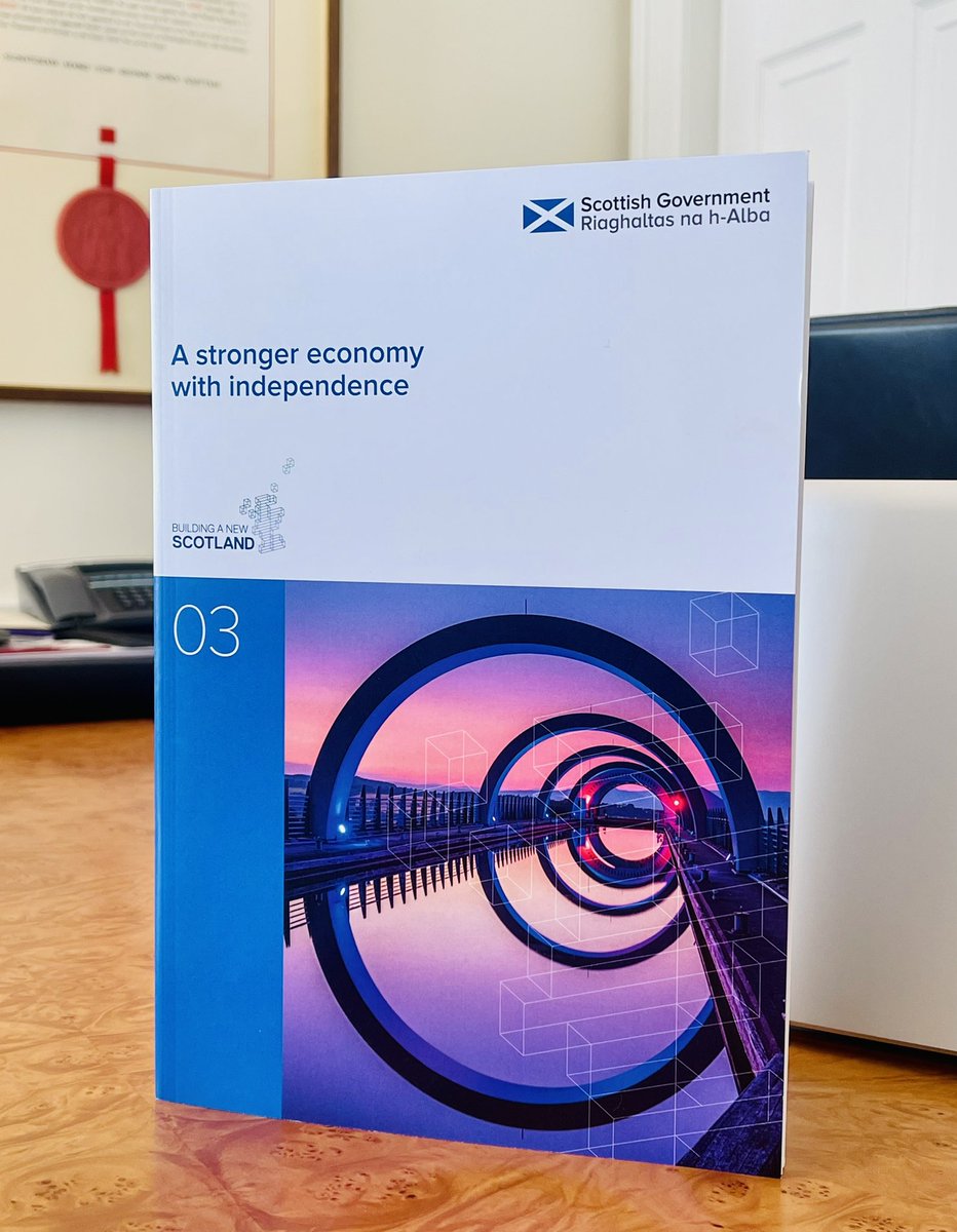 Today, I’ll publish the third in the Building a New Scotland series of papers - ‘A Stronger Economy with Independence’ You can watch live from 12 noon on @scotgov channel