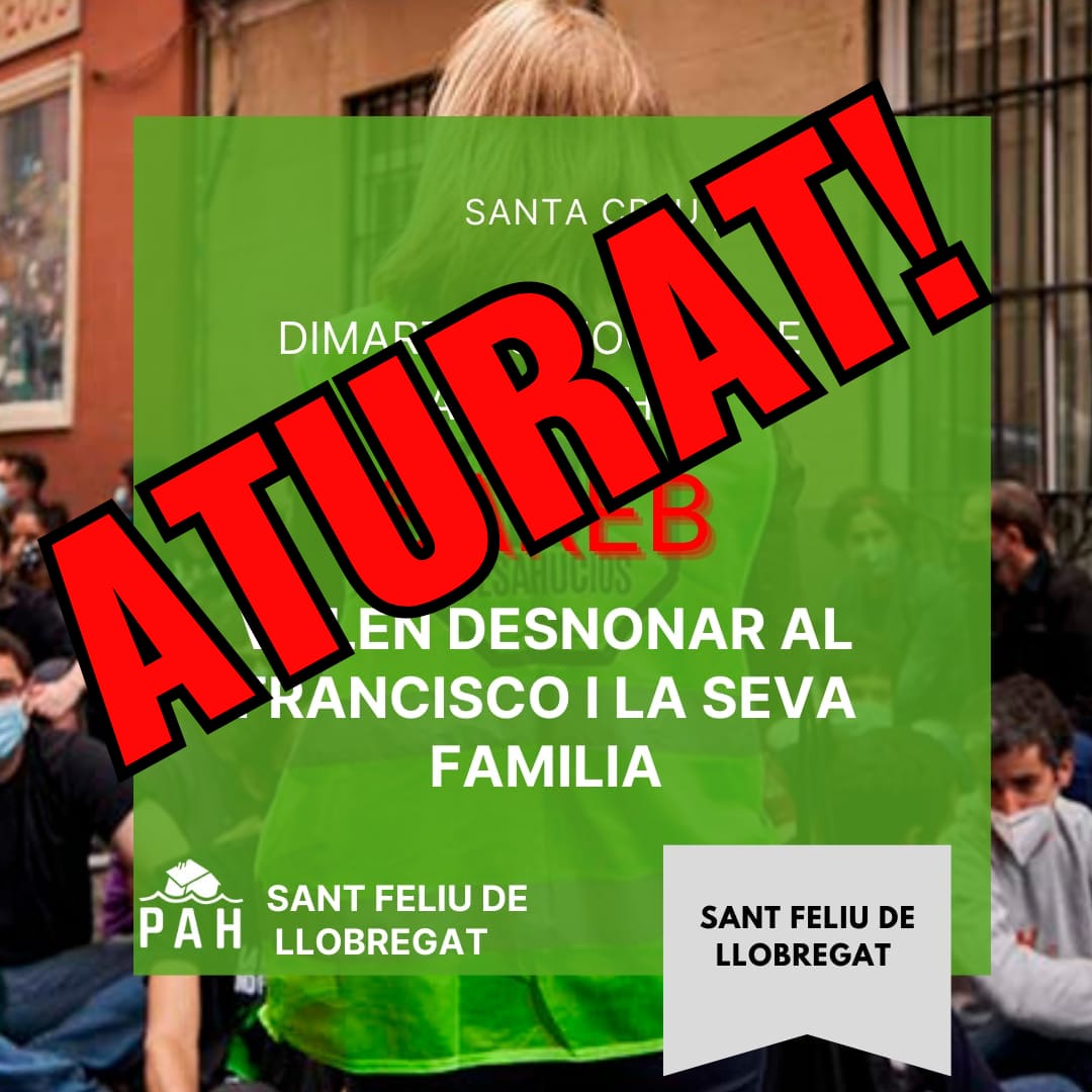 ✊🏾 Un altre victòria per la PAH, hem aconseguit aturar el desnonament del Francisco!

💁🏾‍♀️ Si tens problemes amb l'habitatge, vine a les nostres assemblees, perquè l'habitatge és un dret i no una mercadería, organitzem-nos!