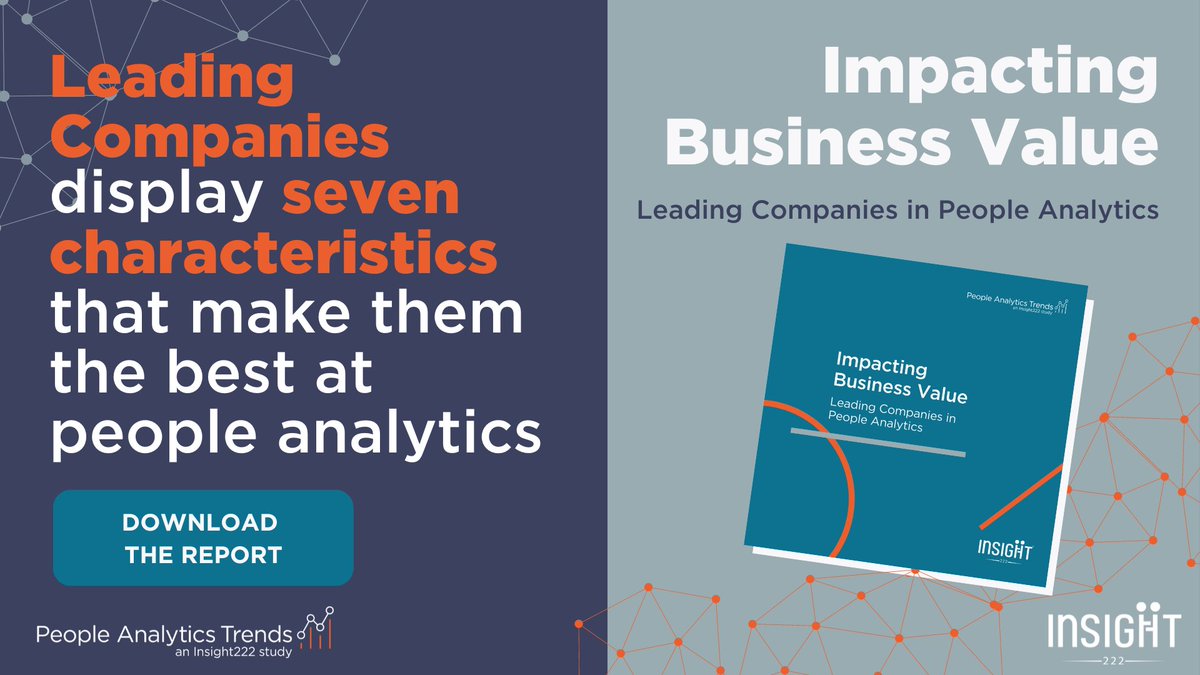 Have you downloaded the #Insight222 #PeopleAnalyticsTrends #report 2022? It investigates how #LeadingCompanies drive #business value through their #PeopleAnalytics. It features over 180 #global #companies surveyed and it's FREE! publications.insight222.com/peopleanalytic…