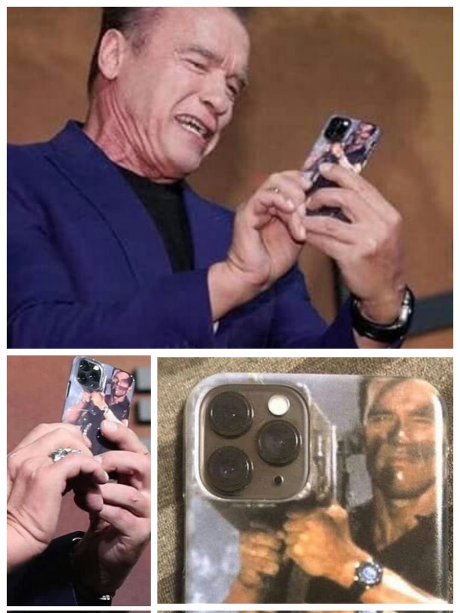 KromicB's tweet photo. Atentos a la funda del móvil del tío Arnold. https://t.co/tymDj7nvHJ
