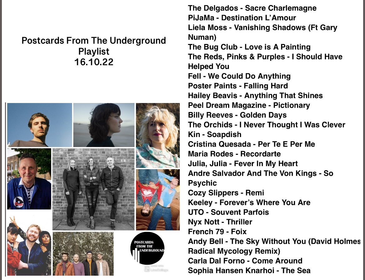Postcards From The Underground (@postcardsftu) on Twitter photo New PFTU at mixcloud.com/PFTU/pftu-1610/
Ft <a href="/delgados_the/">The Delgados</a>
<a href="/pijamaofficial/">Pi Ja Ma</a>
<a href="/LielaMoss/">ʟɪᴇʟᴀ ᴍᴏss</a>
<a href="/thebugclubband/">The Bug Club</a>
<a href="/posterpaints1/">posterpaints</a>
@BeavisHailey
<a href="/peeldreamzine/">Peel Dream Magazine</a>
@BillyReevesOK
<a href="/the0rchids/">TheOrchids/</a>
<a href="/KINbandofficial/">KIN</a>
<a href="/cristinaq_pop/">Cristina Quesada</a>
<a href="/hearjuliajulia/">Julia, Julia</a>
<a href="/ASVKband/">Draped Apes</a>
@SlippersCozy
<a href="/KEELEYsound/">KEELEY</a>
@french79music
<a href="/sophiajjhk/">Sophia Hansen-Knarhoi</a> New PFTU at mixcloud.com/PFTU/pftu-1610/
Ft <a href="/delgados_the/">The Delgados</a>
<a href="/pijamaofficial/">Pi Ja Ma</a>
<a href="/LielaMoss/">ʟɪᴇʟᴀ ᴍᴏss</a>
<a href="/thebugclubband/">The Bug Club</a>
<a href="/posterpaints1/">posterpaints</a>
@BeavisHailey
<a href="/peeldreamzine/">Peel Dream Magazine</a>
@BillyReevesOK
<a href="/the0rchids/">TheOrchids/</a>
<a href="/KINbandofficial/">KIN</a>
<a href="/cristinaq_pop/">Cristina Quesada</a>
<a href="/hearjuliajulia/">Julia, Julia</a>
<a href="/ASVKband/">Draped Apes</a>
@SlippersCozy
<a href="/KEELEYsound/">KEELEY</a>
@french79music
<a href="/sophiajjhk/">Sophia Hansen-Knarhoi</a>