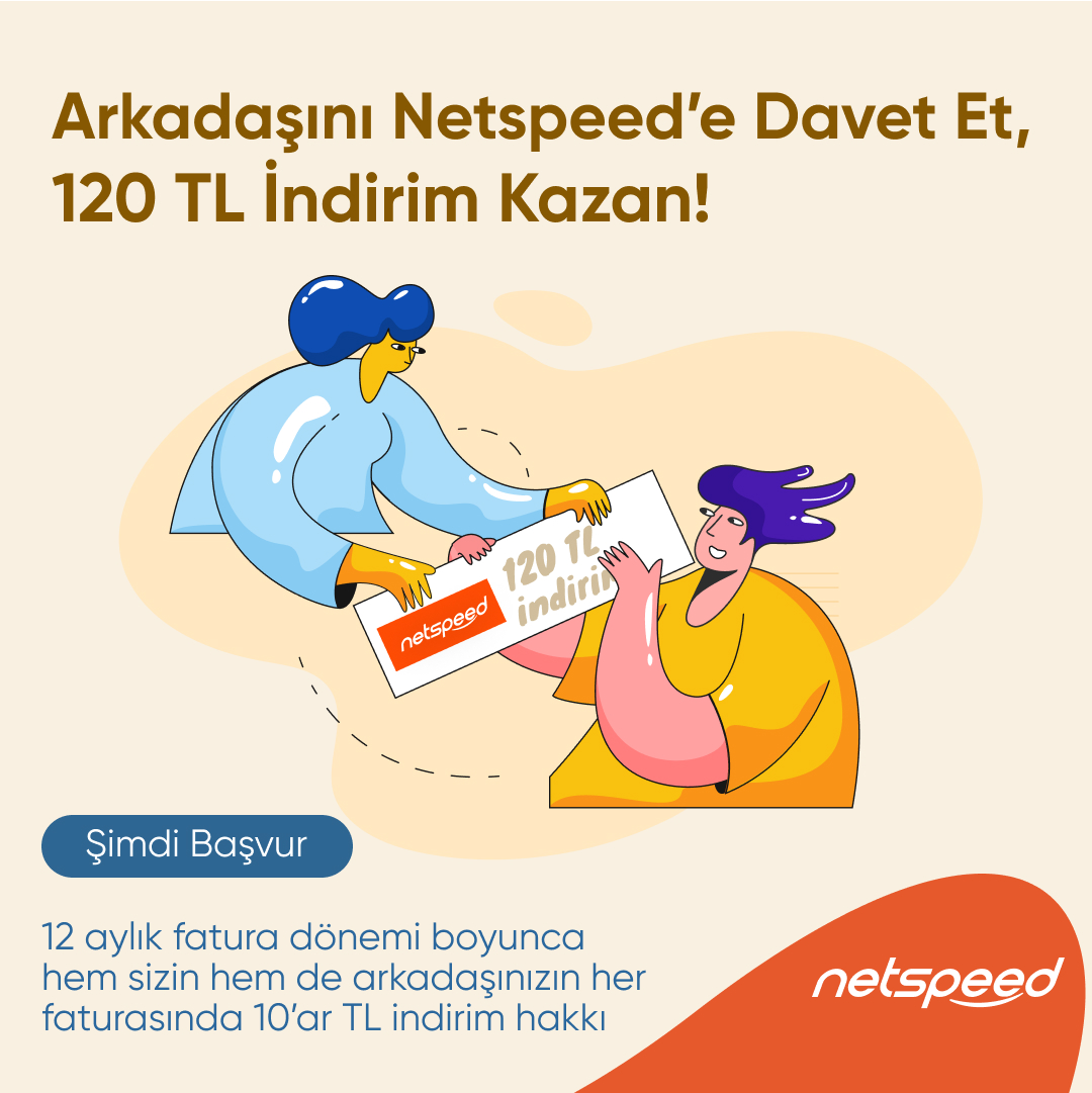 netspeedtr's tweet photo. Arkadaşını Netspeed’e getir! 🏃♂️🏃🏃♂️ Her bir yeni abonelik için 12 ay boyunca hem sen, hem de arkadaşın her faturada 10’ar TL indirim hakkı kazanın. 🤩 Üstelik arkadaş davet sınırı yok! Daha çok arkadaş, Daha fazla indirim.. 👉https://t.co/DBrMSppSim
#netspeedtr #tamsanagöre https://t.co/rv8CGqJm4T