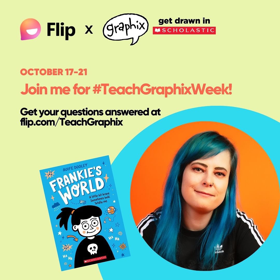 Aoife_Dooley's tweet photo. So excited for #TeachGraphixWeek where Iβll be answering all your questions on @MicrosoftFlip, showing you how I work on backgrounds and even how to draw Frankie! π check out the link below for more!
@graphixbooks @Scholastic
https://t.co/6668echhF4 https://t.co/UBrQQRyCby