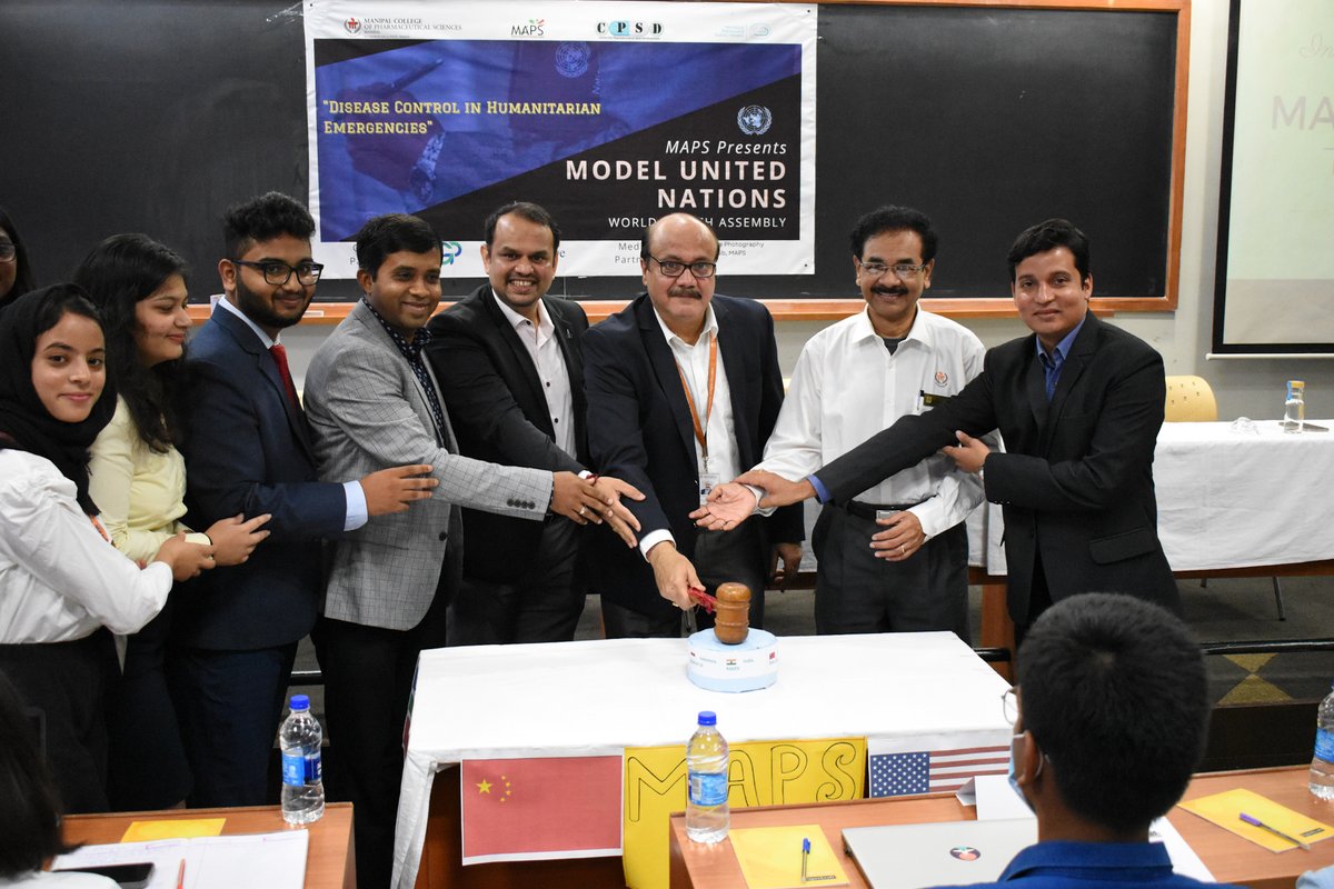 MAHE_Manipal's tweet photo. To boost numerous Skills among students a unique Educational Simulation - Model United Natiòn (MUN) - was initiated by MAPS and the Centre for Pharmaceutical Skill Development (CPSD) at Manipal College of Pharmaceutical Sciences (MCOPS), MAHE, Manipal. 

#MAHEManipal #MCOPS https://t.co/HesCqI6xgs