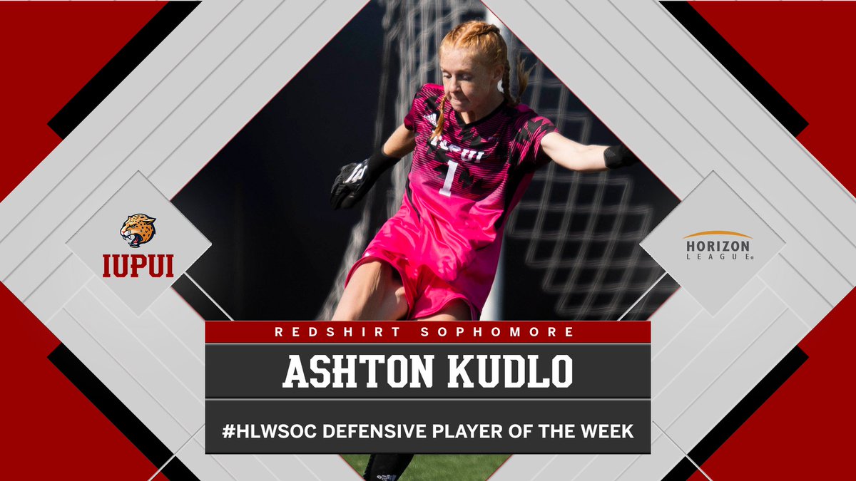 .@IUPUIWSOC soph. Ashton Kudlo (<a href="/AshtonKudlo/">Ashton Kudlo</a>) is this week's #HLWSOC Defensive Player of the Week after guiding the Jags to back-to-back shutouts last week. 

#JagsROAR #IUPUI

Story---> bit.ly/3Sa5Blg