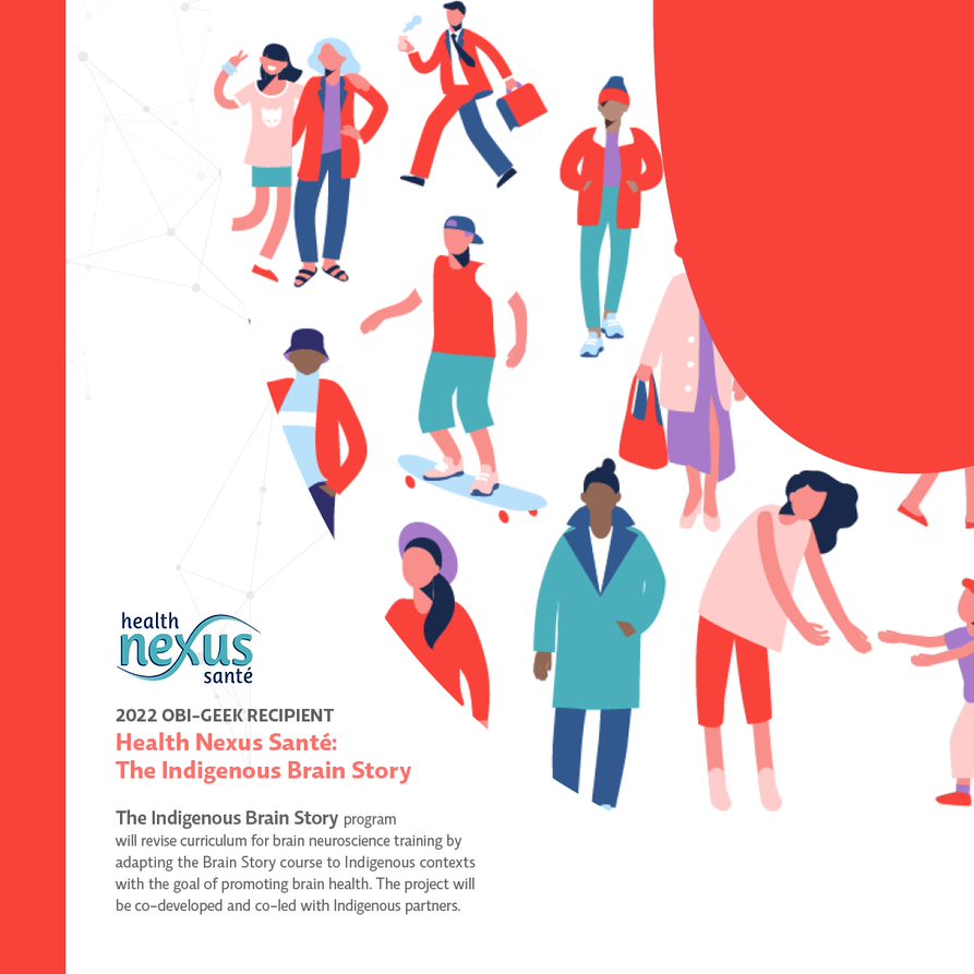 OntarioBrain's tweet photo. The 2022 OBI GEEKs have been chosen! First up, we have Health Nexus Santé: The Indigenous Brain Story creating a revised curriculum for brain neuroscience training. Learn more about the 2022 GEEKs here > https://t.co/Pk1P25HI8N 

#meettheGEEKs #indigenousbrainhealth #community https://t.co/hPzkHwjZAu