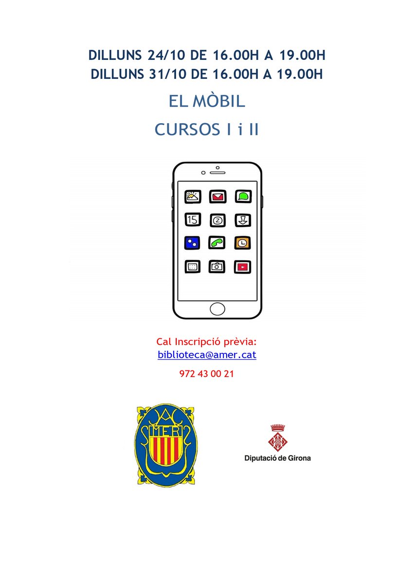 SalaLecturaAmer (@amerlectura) on Twitter photo El 24/10 i el 31/10 taller de mòbils I i II. Últims dies per apuntar-se! <a href="/AjuntamentAmer/">Ajuntament d'Amer</a> El 24/10 i el 31/10 taller de mòbils I i II. Últims dies per apuntar-se! <a href="/AjuntamentAmer/">Ajuntament d'Amer</a>