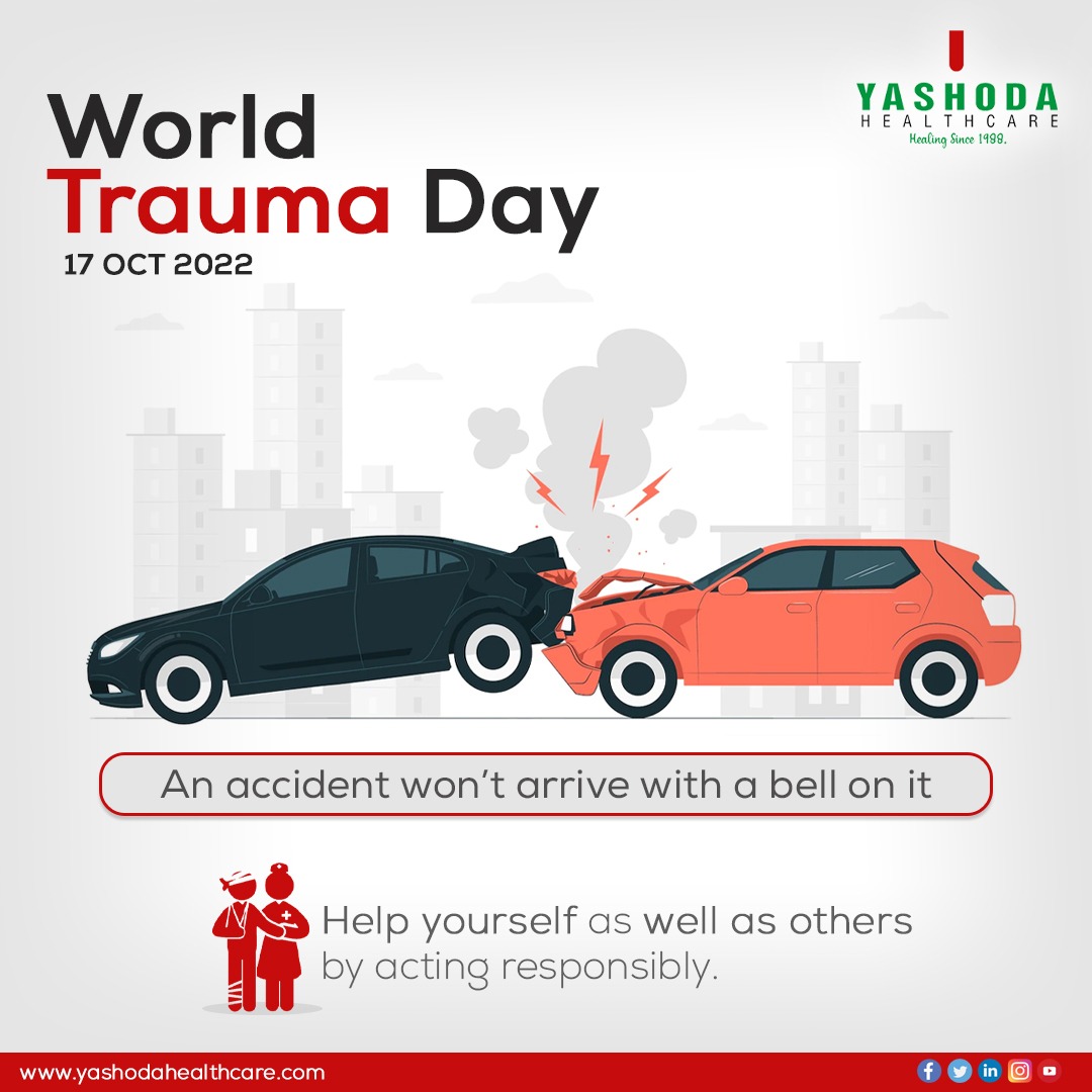 More than 1,70,000 people die due to road accidents in India!

Stay alert, follow traffic rules!

#WorldTraumaDay
Stop deaths by accidents.

In case of any emergency, 📞98109 22042.