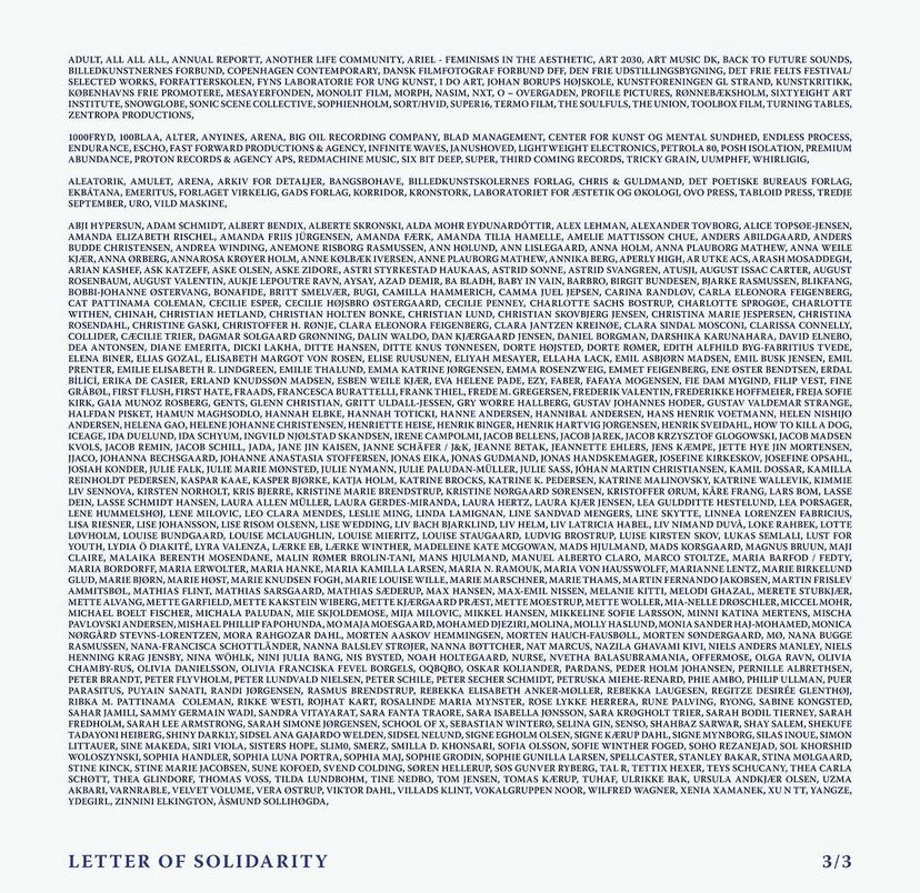 rasmuselling's tweet photo. Letter of solidarity from Danish artists, museums, galleries, creatives, record labels, music venues etc etc in support of #IranProtests #MahsaAmini #ZhinaAmini https://t.co/vEiwiY7776