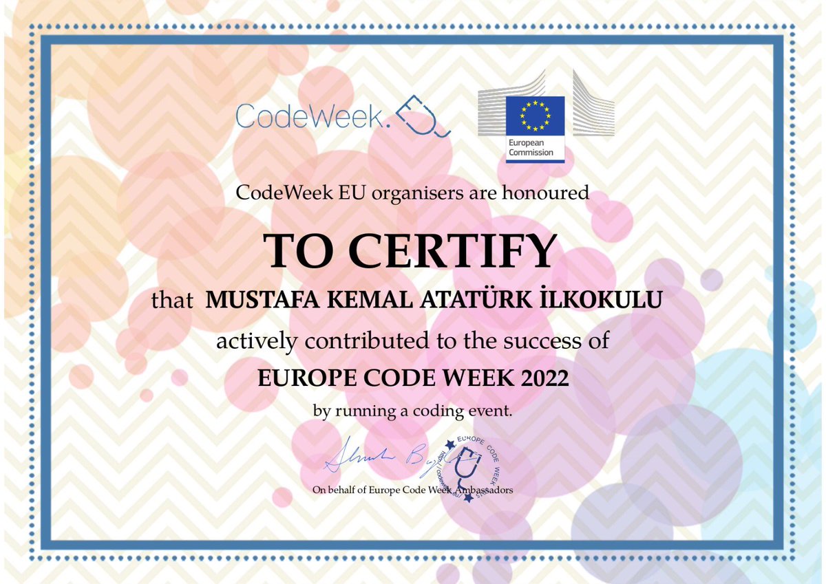 mkailkokulu01's tweet image. Mustafa Kemal Atatürk İlkokulu olarak Kodlama Haftası’nda biz de varız. @kocakysr @izzetaydin01 @_muratsert_ @AdanaMemArGe @seyhanmem #codeweek #eTwinning #codeweek2022