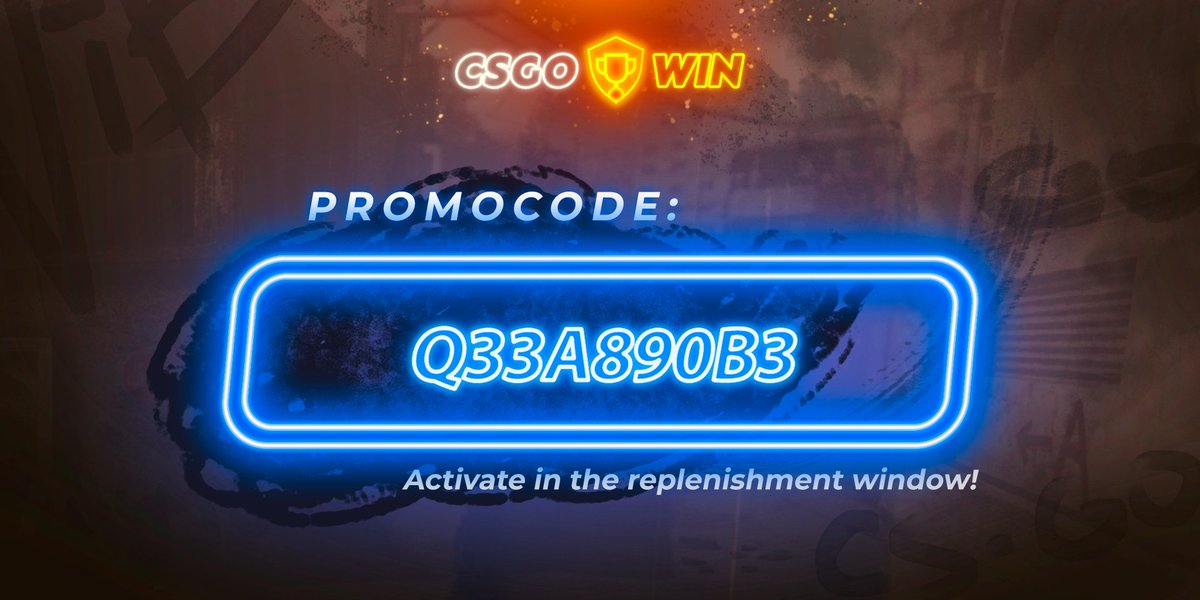 Hi! ✌️

You will receive $0.39 bonus for deposits from $0.5! Hurry, only 10 activations!

Enter the code in the section "Replenishment" ️
✅ bit.ly/csgowin_tw