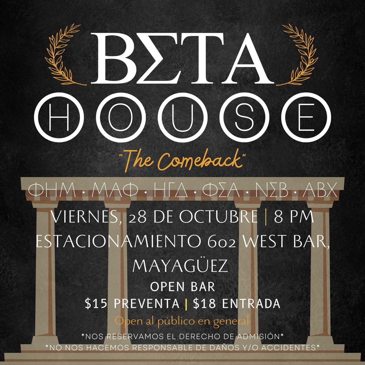 AbxBeta's tweet photo. SE CAMBIÓ FECHA‼️ Los esperamos en el Beta House este 28 de octubre en el estacionamiento de 602 west bar. No se lo pierdan… https://t.co/r3DI6rc2LJ