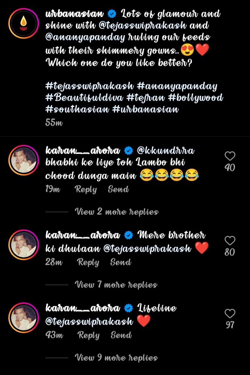 S1Sahoo's tweet photo. Yaar..😂🤣
I really want to see their interactions on someday i hope...🤞
#DevarGoals
He z so sweet..Pyaar m pagal apne Bhai k..
#KaranKundrra #TejRanFam
#TejasswiPrakash #TejRan https://t.co/g02nqBTK06