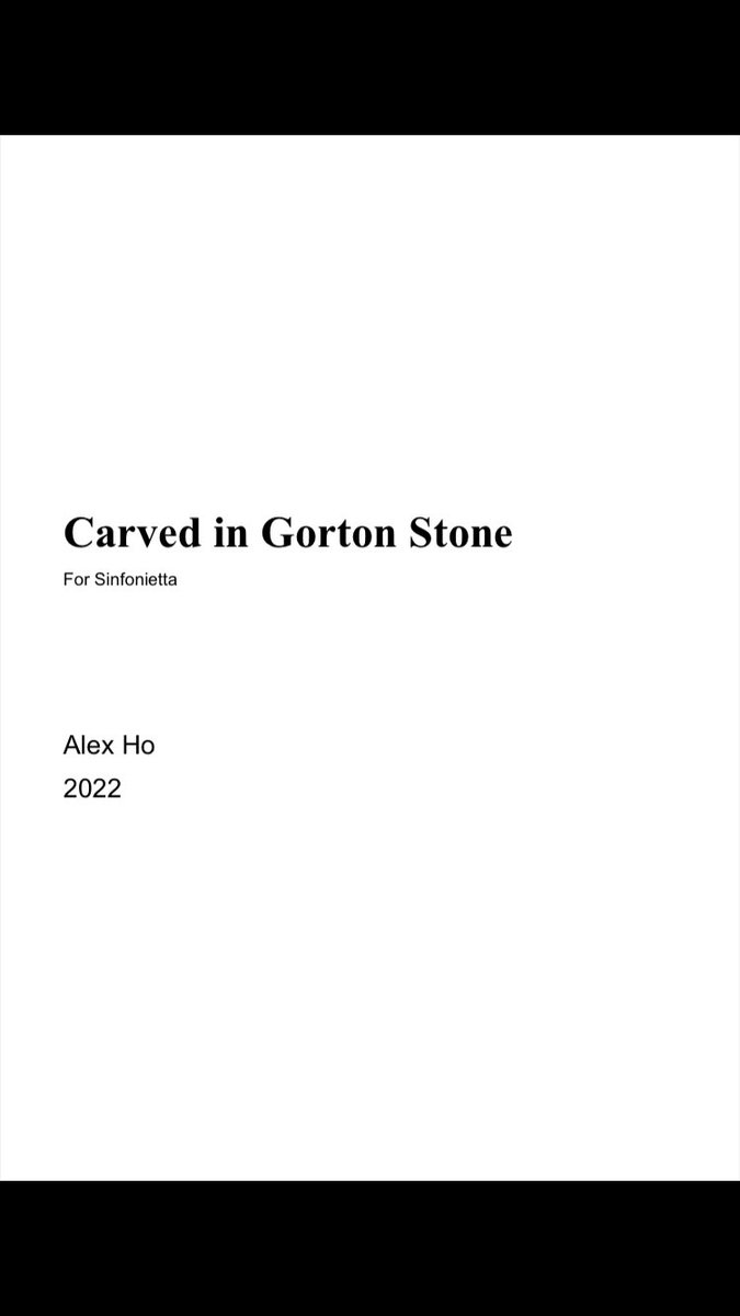 AlexHoComposer's tweet photo. Incoming @MancCamerata !!!

V nice feeling to have put the finishing touches on Carved in Gorton Stone for sinfonietta ☺️🎶

Inspired by the work MC do in their communities and commissioned with @RoyalPhilSoc 💕🙏 prem next month with @EllieSlorach 😇 https://t.co/GIbxibUfI3