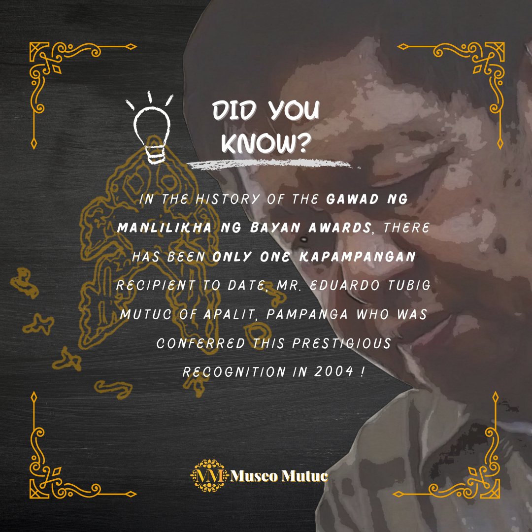 MuseoMutuc's tweet photo. Some interesting Facts / Trivia about our Manlilikha ng Bayan, Eduardo Mutuc ! 

#GawadManlilikhaNgBayan
#NationalLivingTreasure
#EduardoMutuc
#MutucMuseo https://t.co/3tWK3u40Q4