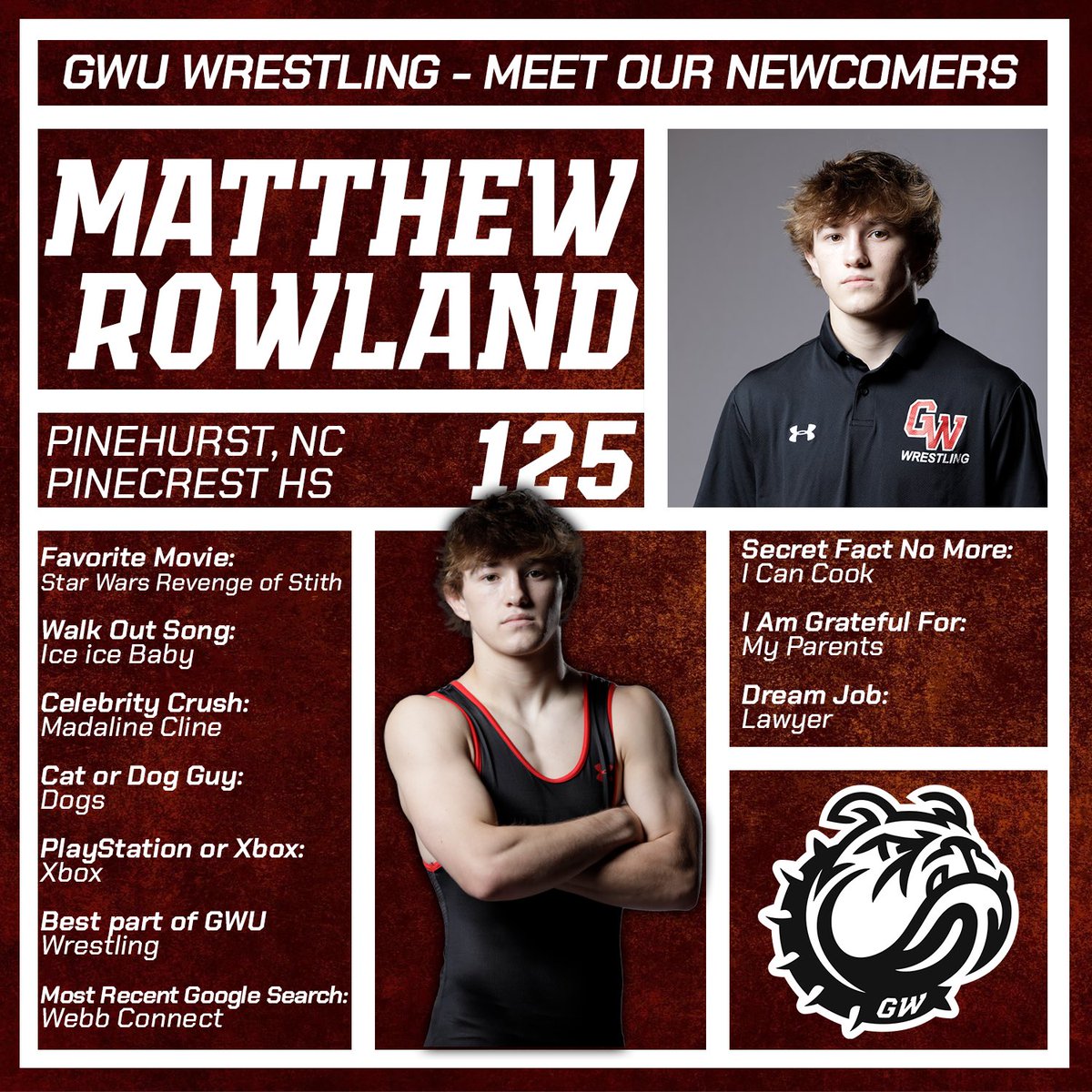 We still have a few more newcomers to introduce. Meet and get to know our amateur chef from NC, Matt Rowland.