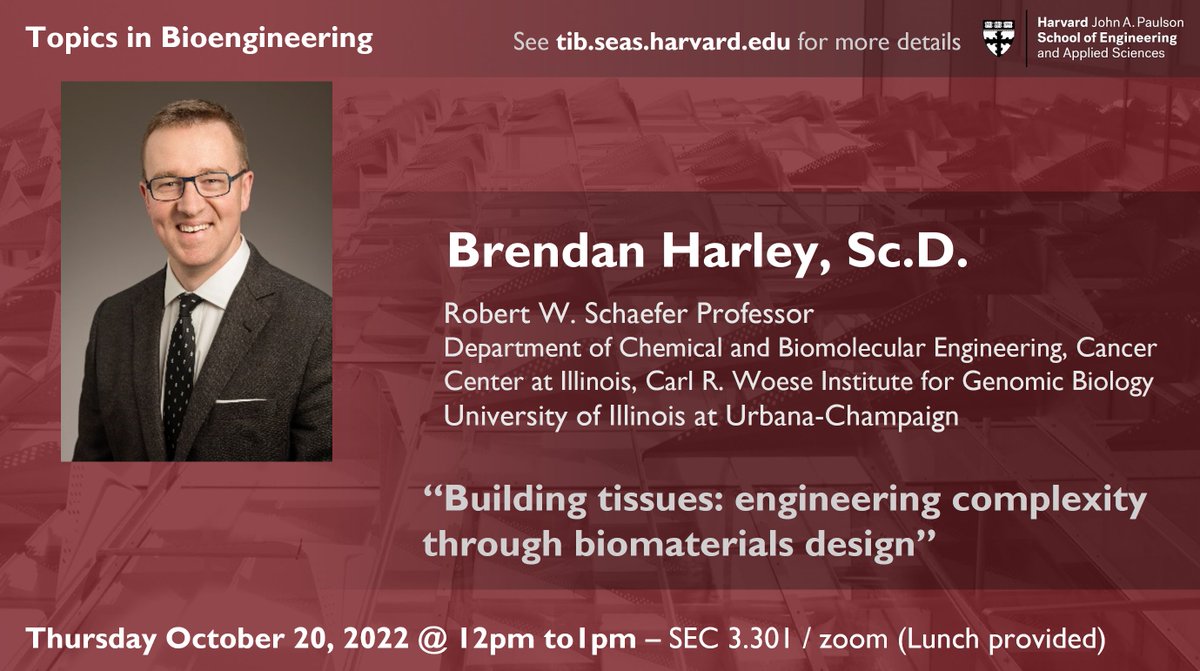 dr. nikko ζ₯ε
π«§π (@nikkommunology) on Twitter photo Excited to welcome alumni <a href="/Prof_Harley/">Dr Brendan Harley is at @profharley.bsky.social</a> of <a href="/ChBEIllinois/">ChBE Illinois</a> to <a href="/hseas/">Harvard SEAS</a> for this week's #TopicsBioEng! His talk is entitled "Building tissues: engineering complexity through biomaterials design" and is happening in SEC 3.301 and on zoom! Register for it @ tib.seas.harvard.edu π Excited to welcome alumni <a href="/Prof_Harley/">Dr Brendan Harley is at @profharley.bsky.social</a> of <a href="/ChBEIllinois/">ChBE Illinois</a> to <a href="/hseas/">Harvard SEAS</a> for this week's #TopicsBioEng! His talk is entitled "Building tissues: engineering complexity through biomaterials design" and is happening in SEC 3.301 and on zoom! Register for it @ tib.seas.harvard.edu π