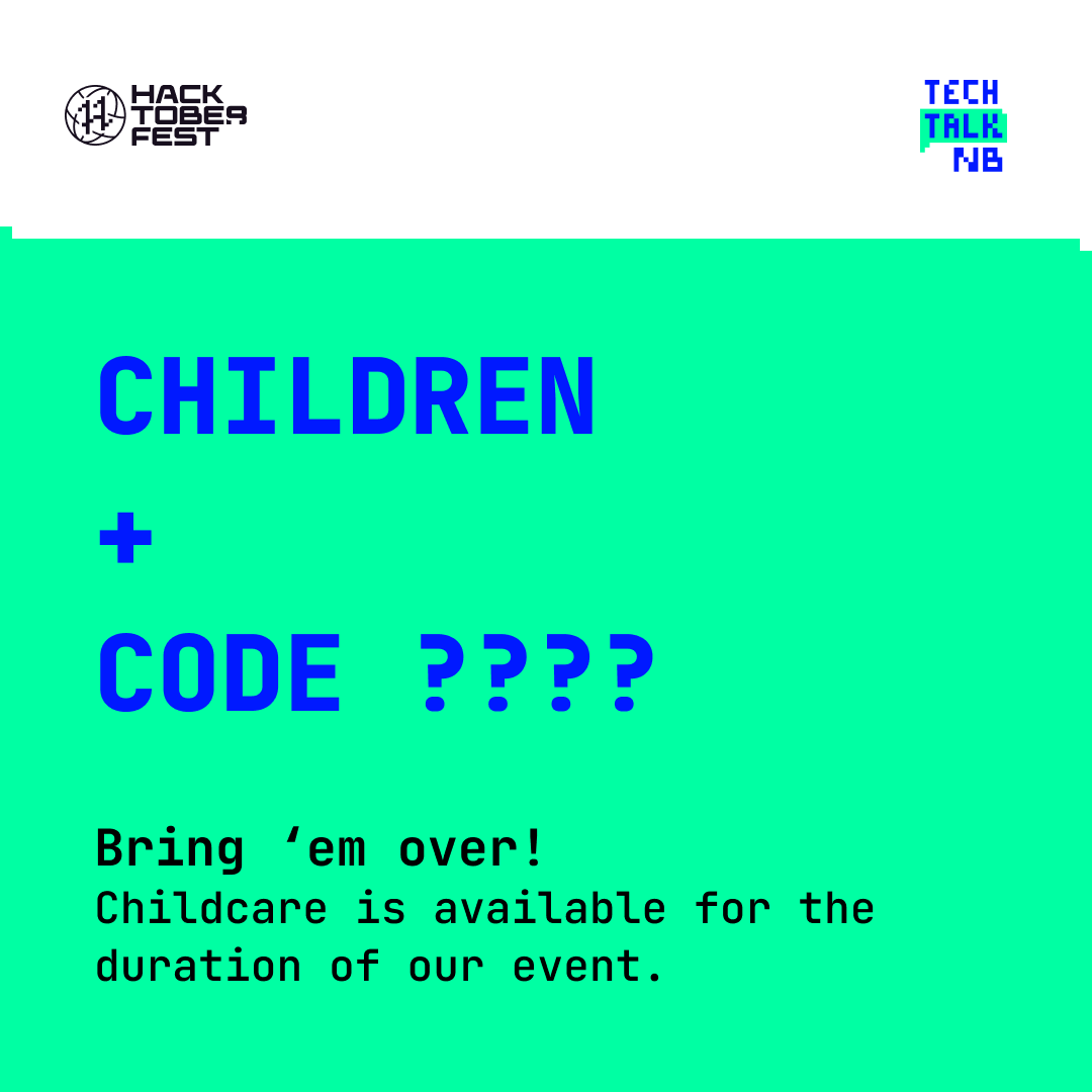 Childcare should be a given in community events. But, it is not the norm. 
So, we're highlighting that parents are absolutely welcome to bring their children to our #hacktoberfest2022 event. Childcare will be available.

Register here: lnkd.in/dxVWxJ3H