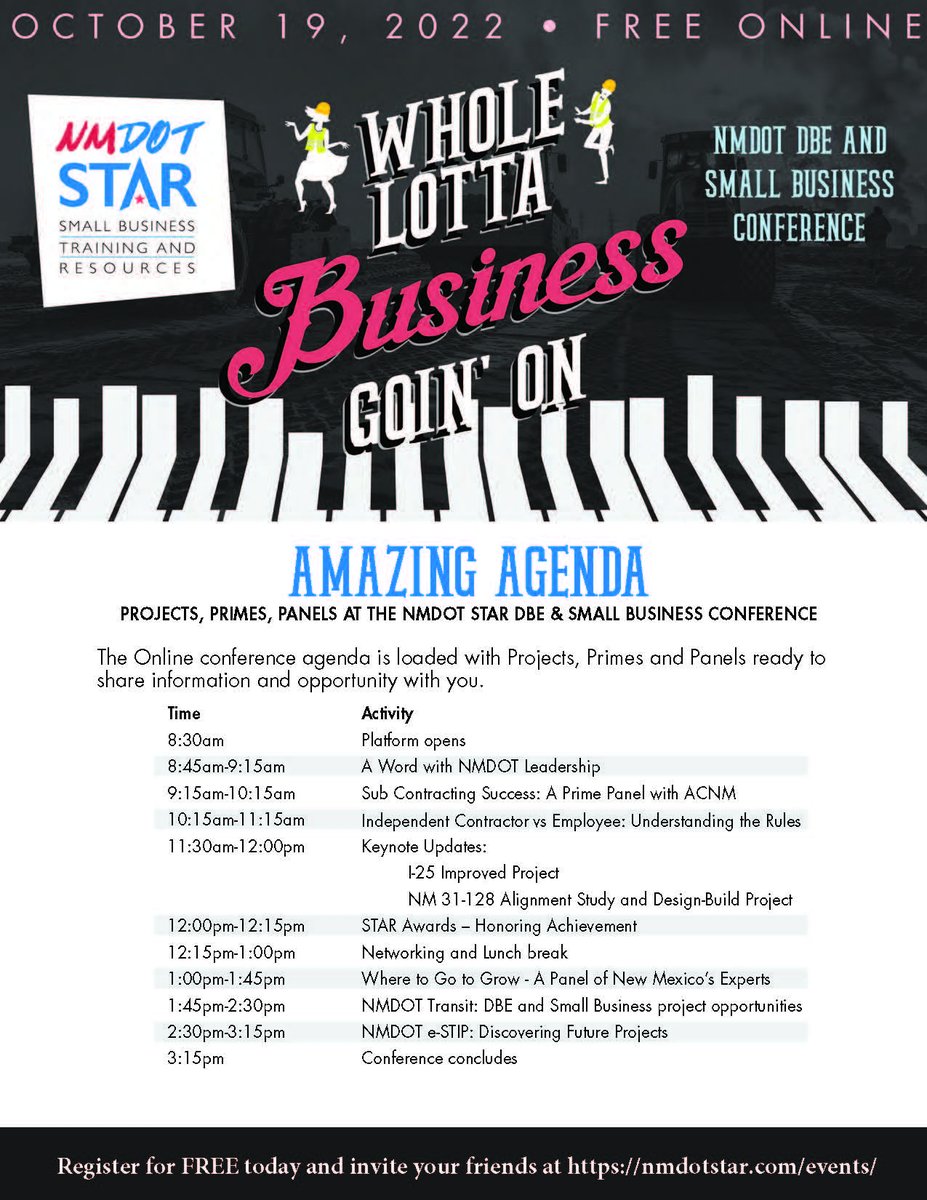AlbuquerqueSbdc's tweet photo. Register for this Free Online Event "Whole Lotta Business Going On"  Our own Director, Fran Fernandez will be part of the Where to go to Grows Panel Discussion!  Come Join us!  Wednesday, October 19, 2022.  We hope to see you online!  https://t.co/N0XbG1NfbW https://t.co/yGNIBTN3tt
