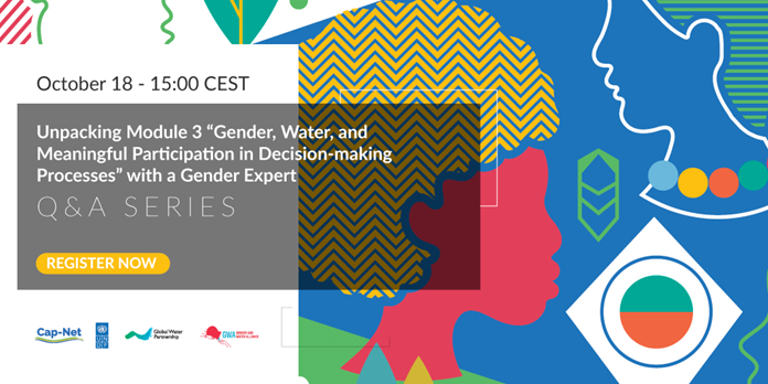 GWPnews's tweet photo. Have you signed up for our Gender and IWRM online course? 

Do you have questions on the course or want to discuss what you learnt with #gender experts?

Join our live Q&amp;A session happening TOMORROW to unpack Module 3: https://t.co/WSwsDmkGj2

📅 18 October
🕐 3pm CEST https://t.co/lr8vBZGpYB