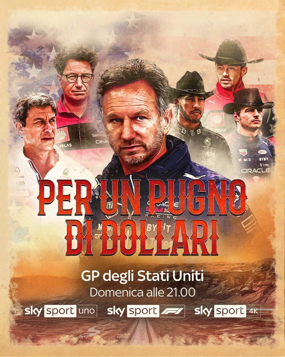 SkySportF1's tweet photo. 💰 PER UN PUGNO DI DOLLARI
🇺🇸 F1 in Texas questo weekend
Gli orari ➡ https://t.co/8vpaU6nlR1
#USAGP #SkyMotori #F1 #Formula1 https://t.co/ACn0kCVGWt