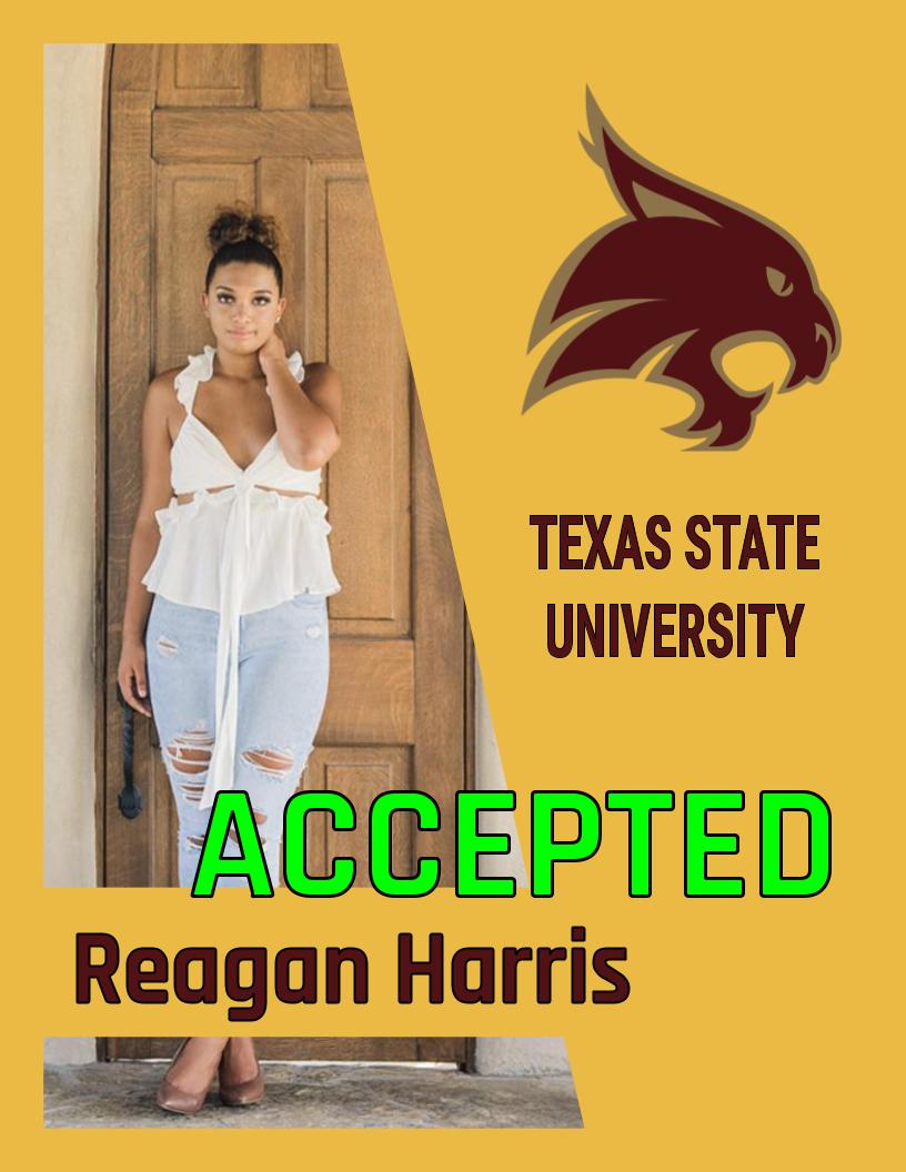 SMHS College & Career Center (@smhs_ccc) on Twitter photo She does it again! This time she gets accepted into Texas State! Congratulations Reagan!!! 🥳 She does it again! This time she gets accepted into Texas State! Congratulations Reagan!!! 🥳