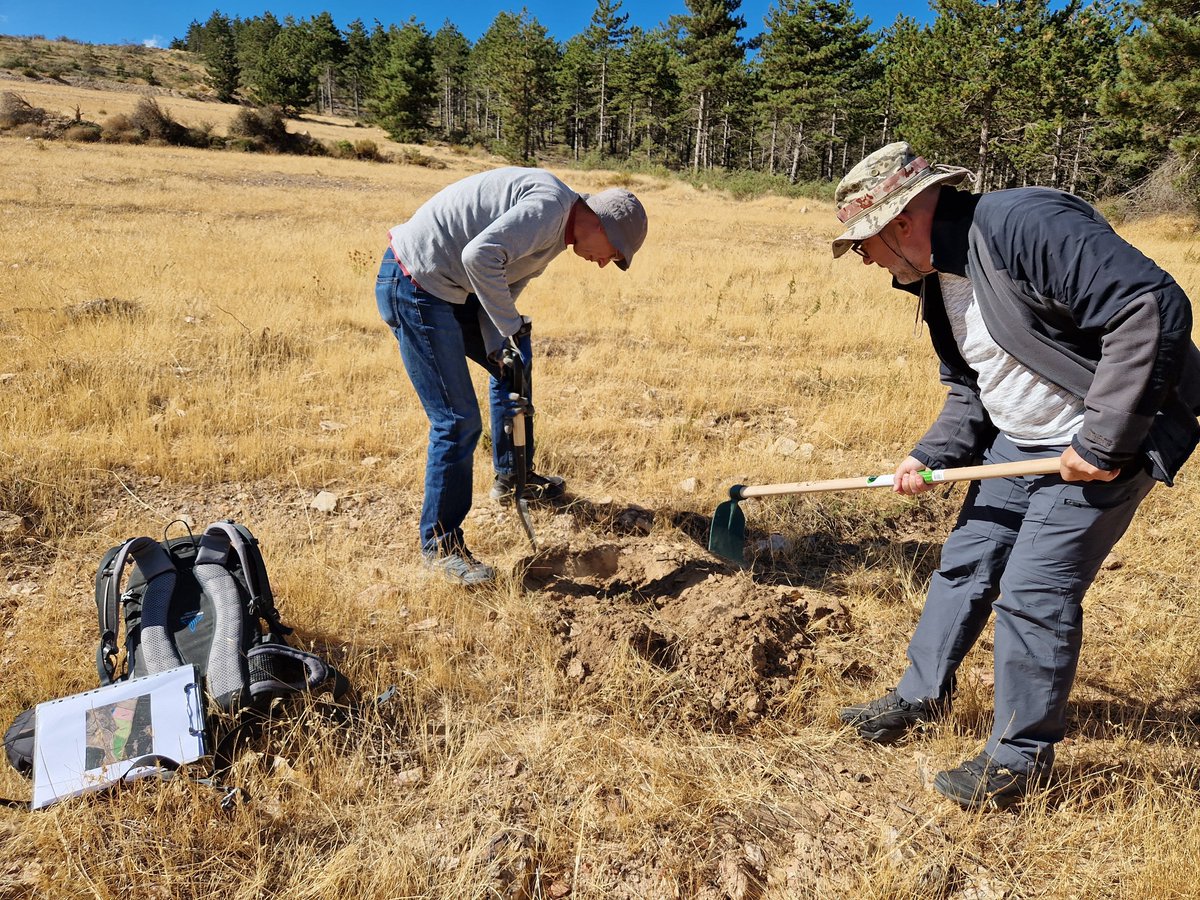 BeonNAT_H2020's tweet photo. At the end of September Werner and Steffi from @BTU_CS (Germany) visited the test sites of BeonNAT in Velefique #ElJarpil and Soria @CederCiemat (Spain) to investigate the soil marginality #MarginalLands using the “Soil Quality rating Tool” with the help of the Spanish colleagues https://t.co/Wqso23XRaE