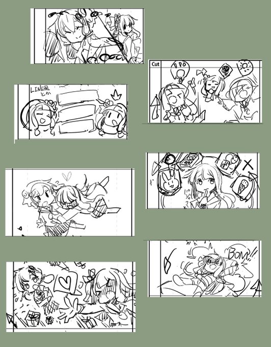 歌ボオリジナル曲合作「うたえぼ」に
私も@walwal_walnutさん@Sorubittoさんとチームで参加させていただいてます。

現在お二人の歌に負けないよう頑張ってMV用イラスト描いてます。
これはアイディア出しで描いたやつなので使わない没コンテです。

素晴らしい企画ですのでよろしくおねがいします! 