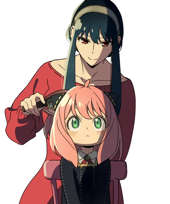アーニャとヨルさん色塗り下書きそのまま線画に使ったら線太くなりすぎたよし、背景描き込んで誤魔化そう!#SPY_FAMILY #スパイファミリー #アーニャ・フォージャー #ヨル・フォージャー #ヨル#アーニャ #模写 #背景無し 
