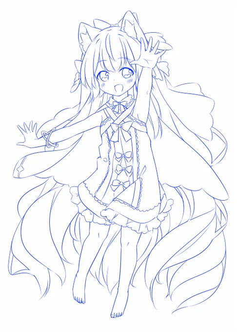 最近でもないけど描いた絵のラフとか 
