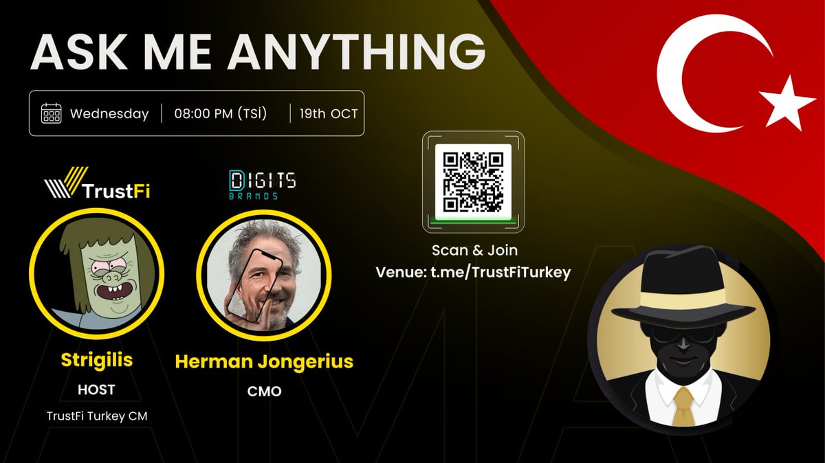 TrustFi (@trustfiorg) on Twitter photo 🎉 <a href="/DigitsClub/">Digits Club</a> Türkçe #AMA ve "Founding Agents" NFT Ön-Satışı
💎Mr Herman Jongerius (CMO) TrustFi Türkiye topluluk grubunda DigitsBrands'in NFT ön-satışını tanıtmak için konuğumuz olacak.
🕐Tarih: 8 PM TSİ, 19 Ekim
📌Yer: t.me/trustfiturkey
#TrustFi #DigitsBrands #DeFi 🎉 <a href="/DigitsClub/">Digits Club</a> Türkçe #AMA ve "Founding Agents" NFT Ön-Satışı
💎Mr Herman Jongerius (CMO) TrustFi Türkiye topluluk grubunda DigitsBrands'in NFT ön-satışını tanıtmak için konuğumuz olacak.
🕐Tarih: 8 PM TSİ, 19 Ekim
📌Yer: t.me/trustfiturkey
#TrustFi #DigitsBrands #DeFi